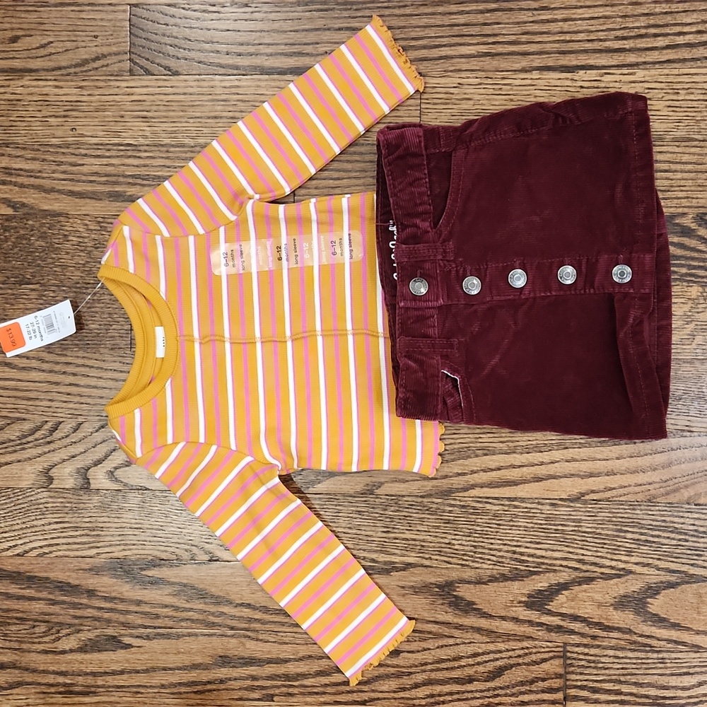 🌟7/25$ BABY GAP Striped top and Corduroy Skirt